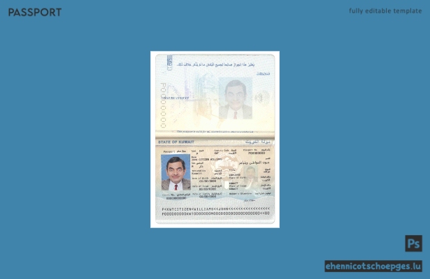 Vorschau eines Beispielpasses für Kuwait